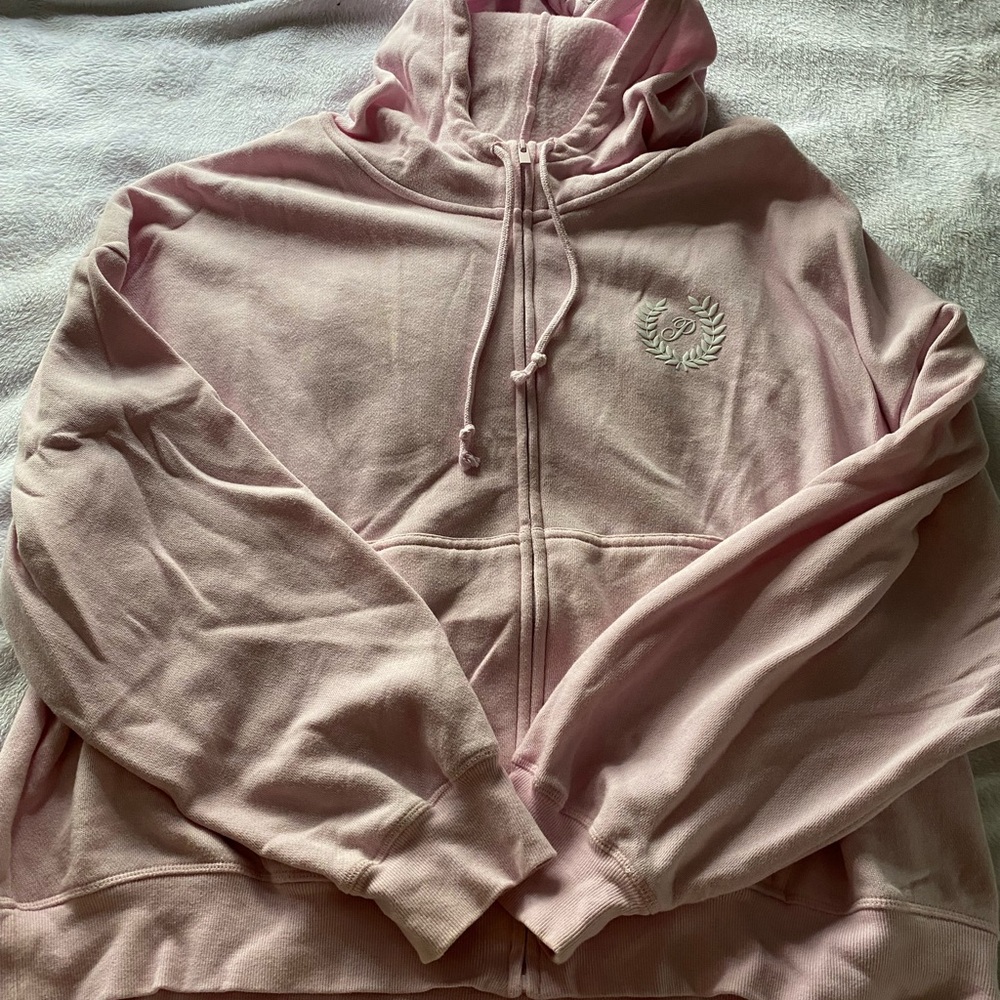 Pink Hooded Sweatshirt with Logo
